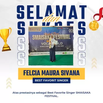 Felcia Maura Sivana berhasil meraih gelar Juara Best Favorit