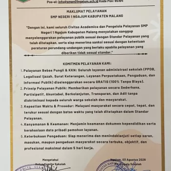 MAKLUMAT PELAYANAN SMP NEGERI 1 NGAJUM